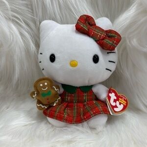 NWT COLLECTIBLE TY HELLO KITTY Christmas gingerbread plush holiday